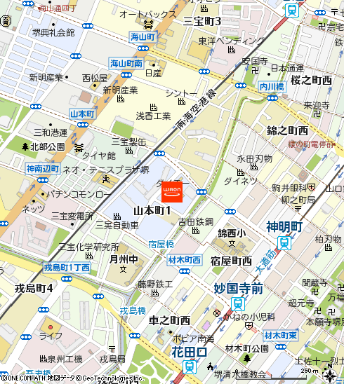 ダイエー堺店付近の地図